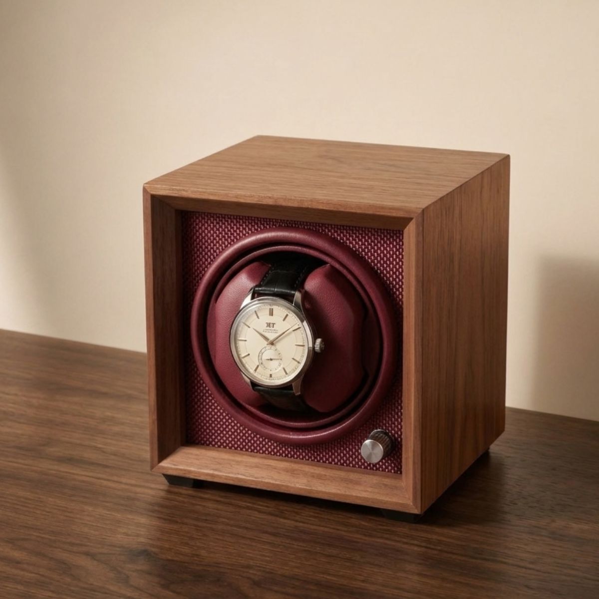 The Claret Cube Watch Winder