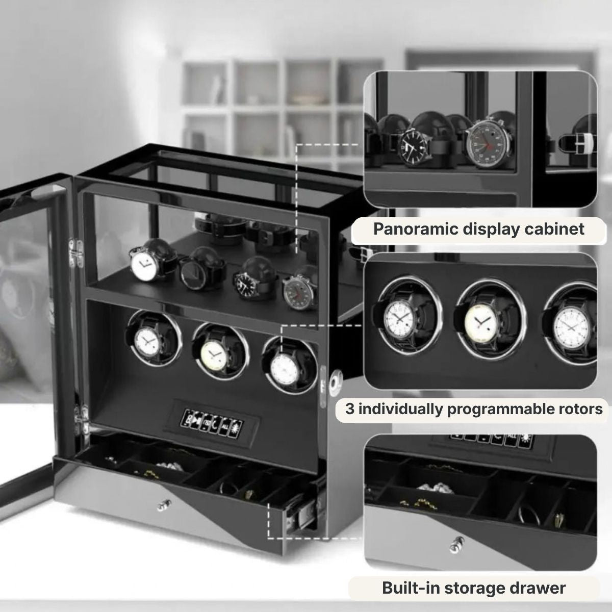 The Guardian Noir Watch Winder 3 Gloss