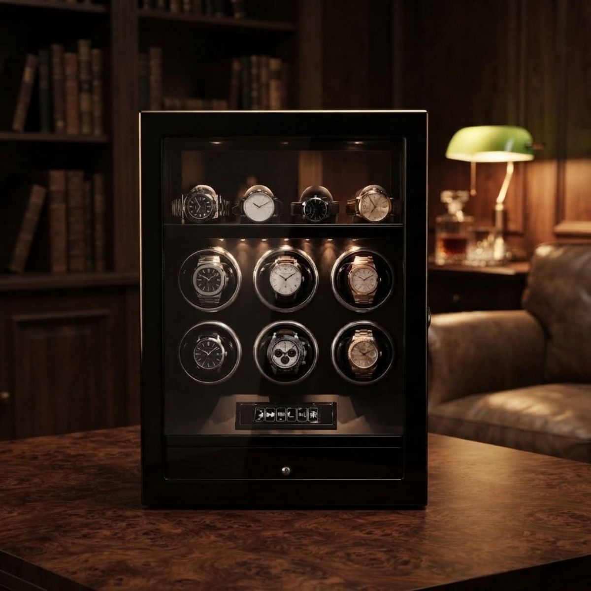 The Guardian Noir Watch Winder 6 Glass