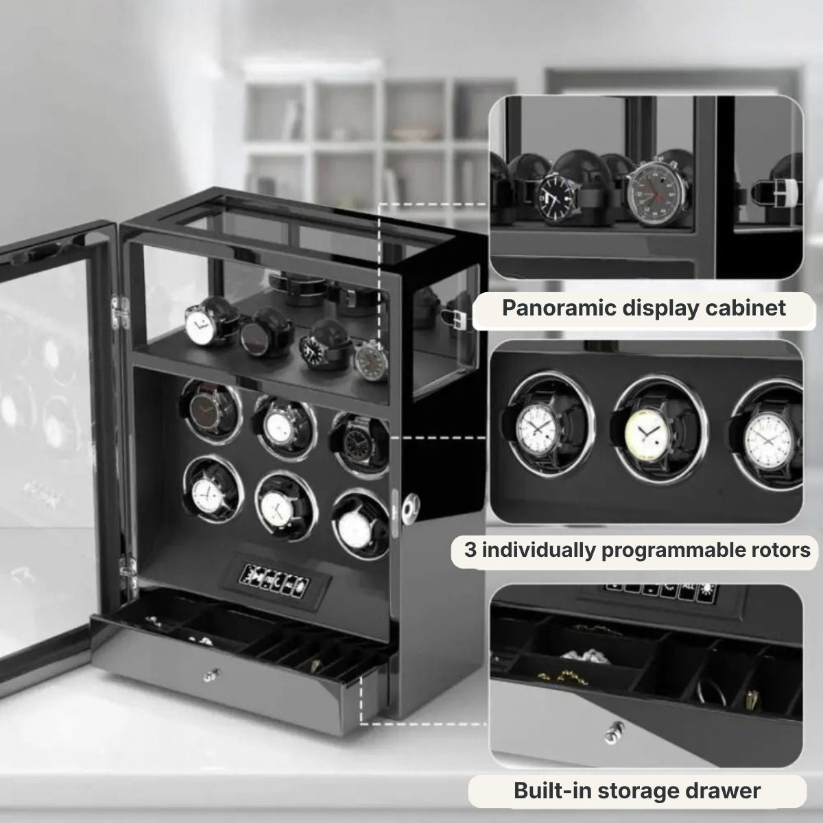 The Guardian Noir Watch Winder 6 Gloss
