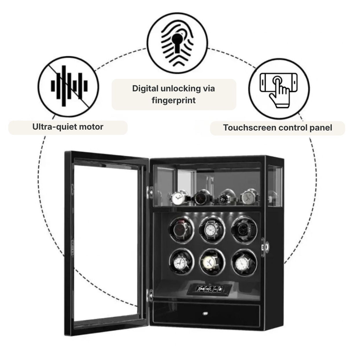 The Guardian Noir Watch Winder 6 Lacquer