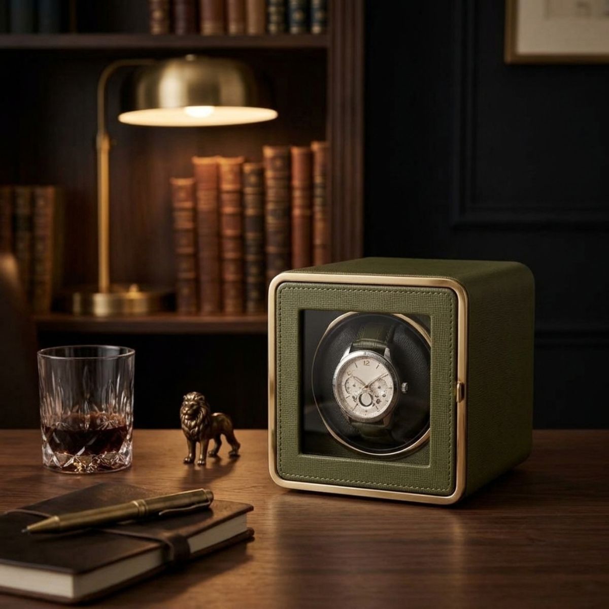 The Highgate Green Watch Winder Leather