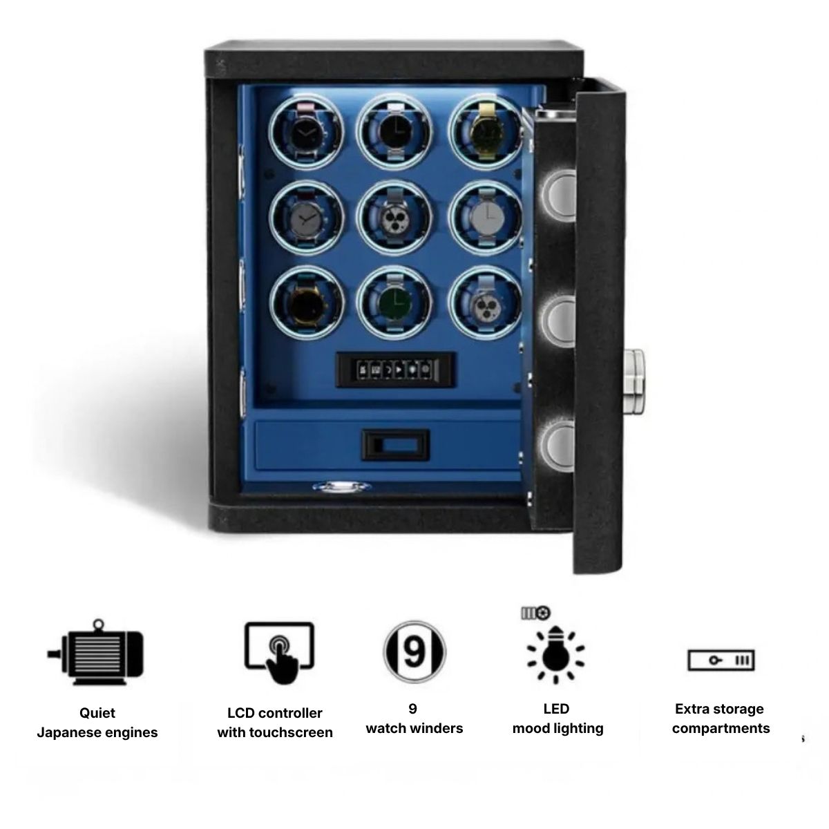 The Ironhold Marshal Watch Winder Safe Closeup