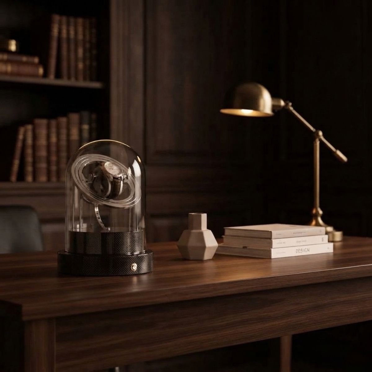 The Meridian Carbon Gyroscopic Watch Winder Detail