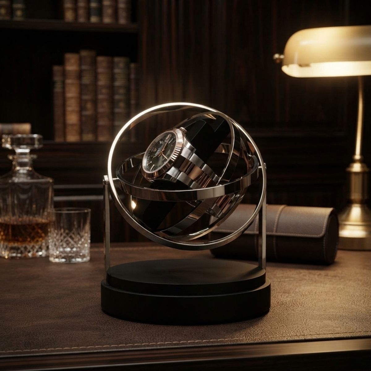 The Meridian Celestial Moonlight Watch Winder Stainless