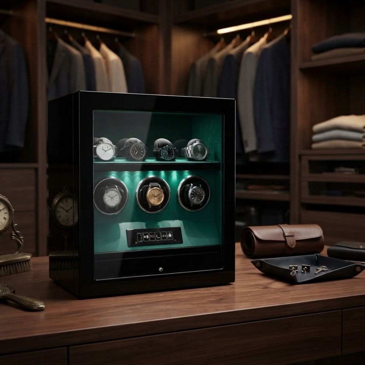 The Sentinel Green Watch Winder 3 Gloss