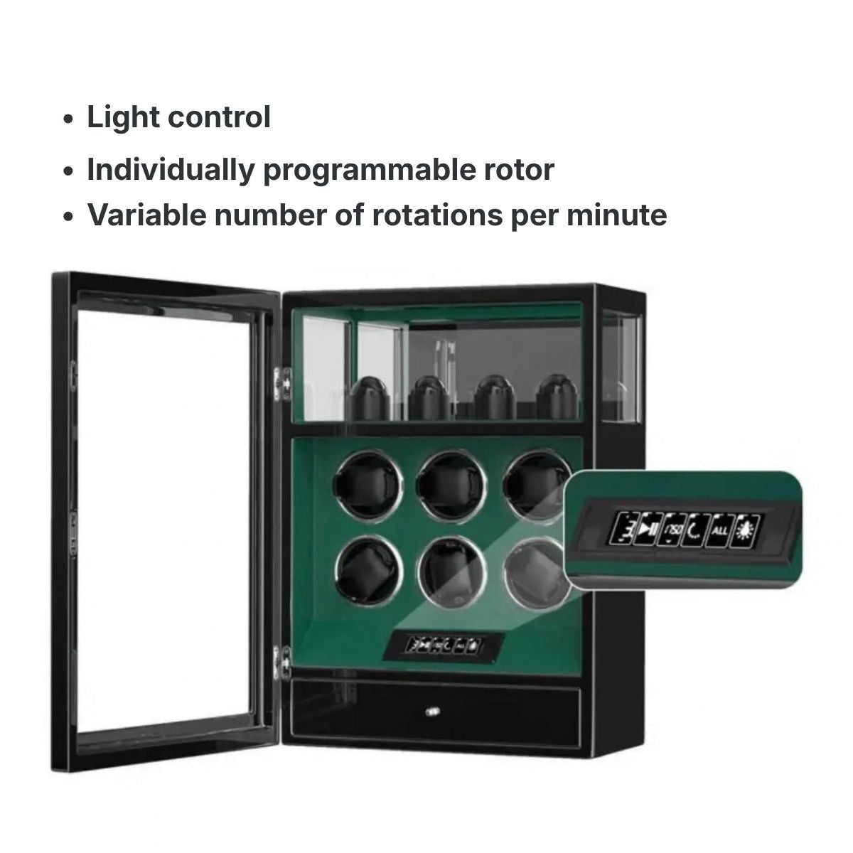 The Sentinel Green Watch Winder 6 Design