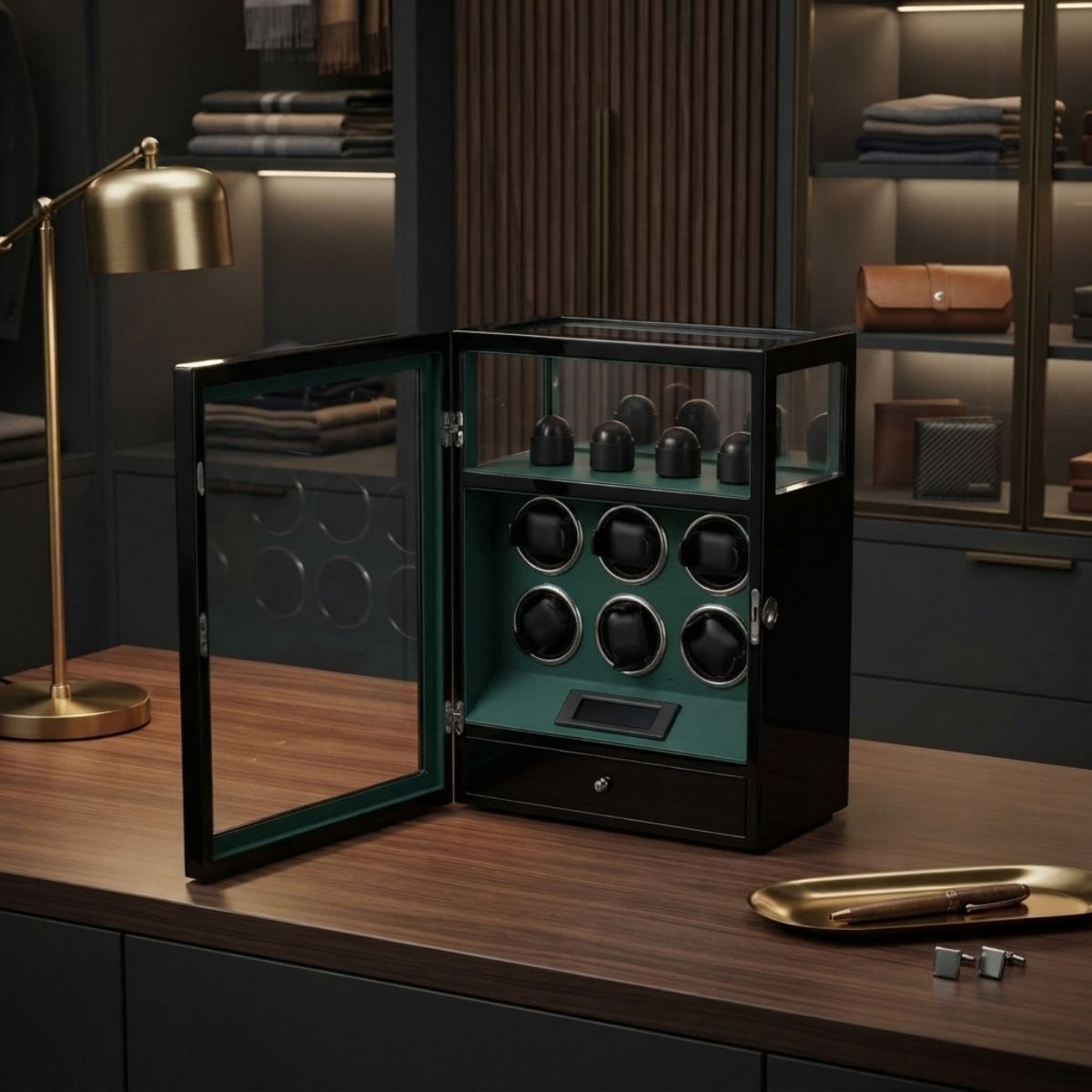 The Sentinel Green Watch Winder 6 Gloss