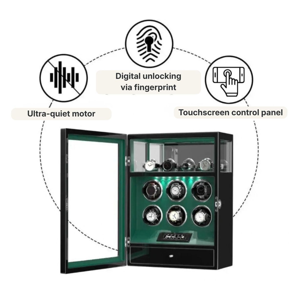 The Sentinel Green Watch Winder 6 Lacquer