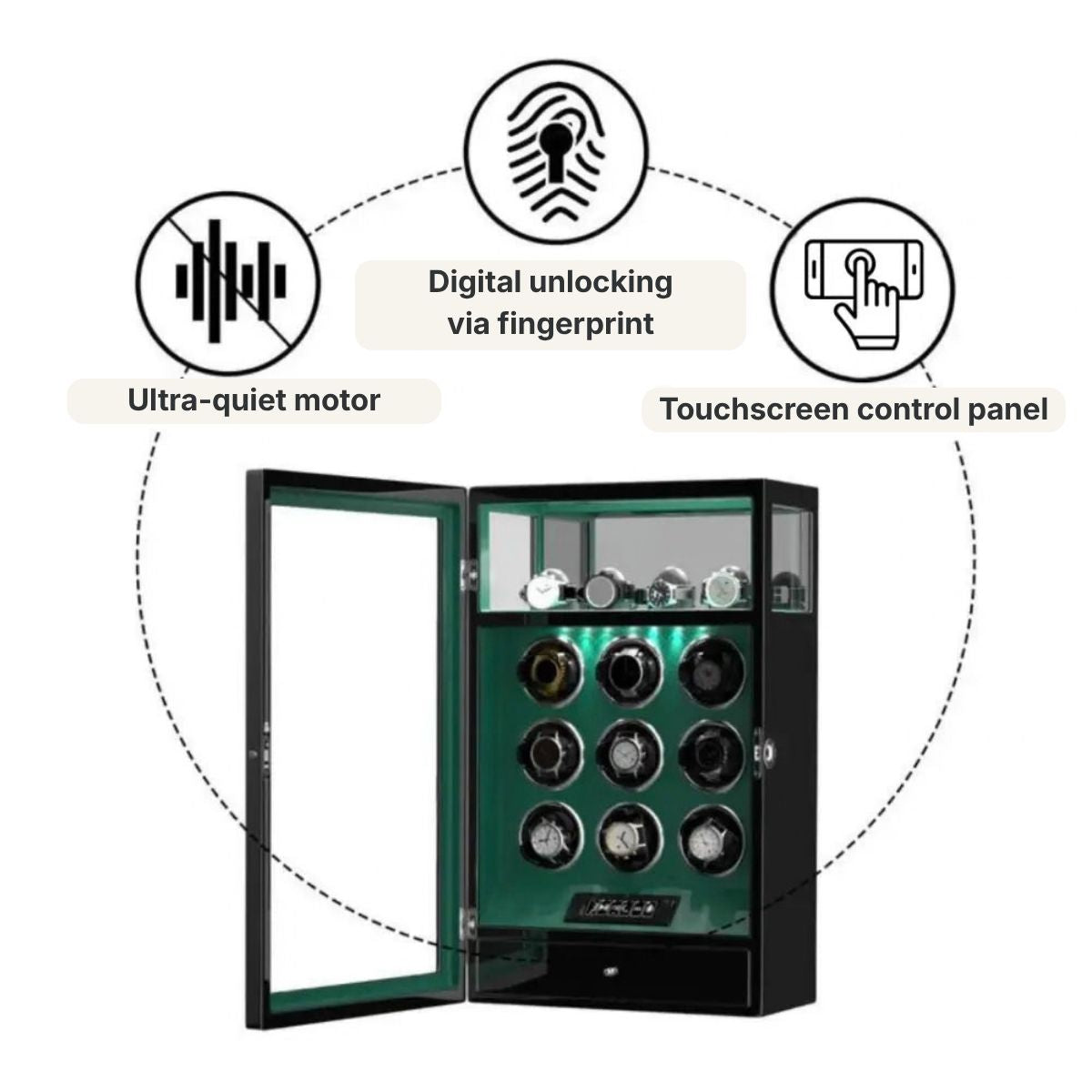 The Sentinel Green Watch Winder 9 Lacquer