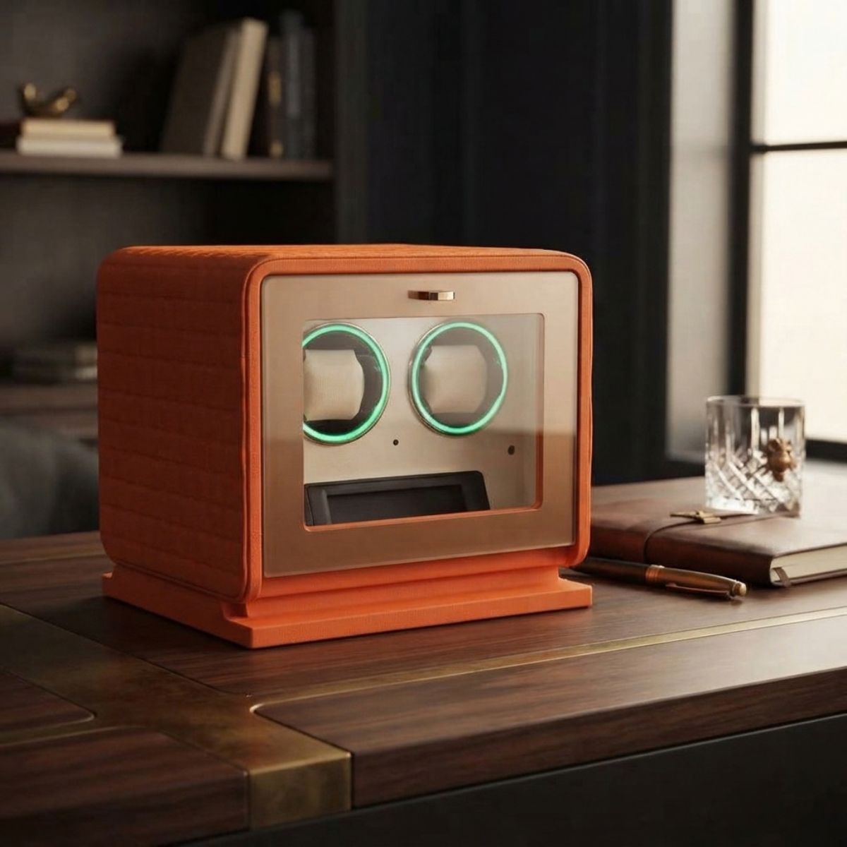 The Sovereign Amber Double Watch Winder Quality