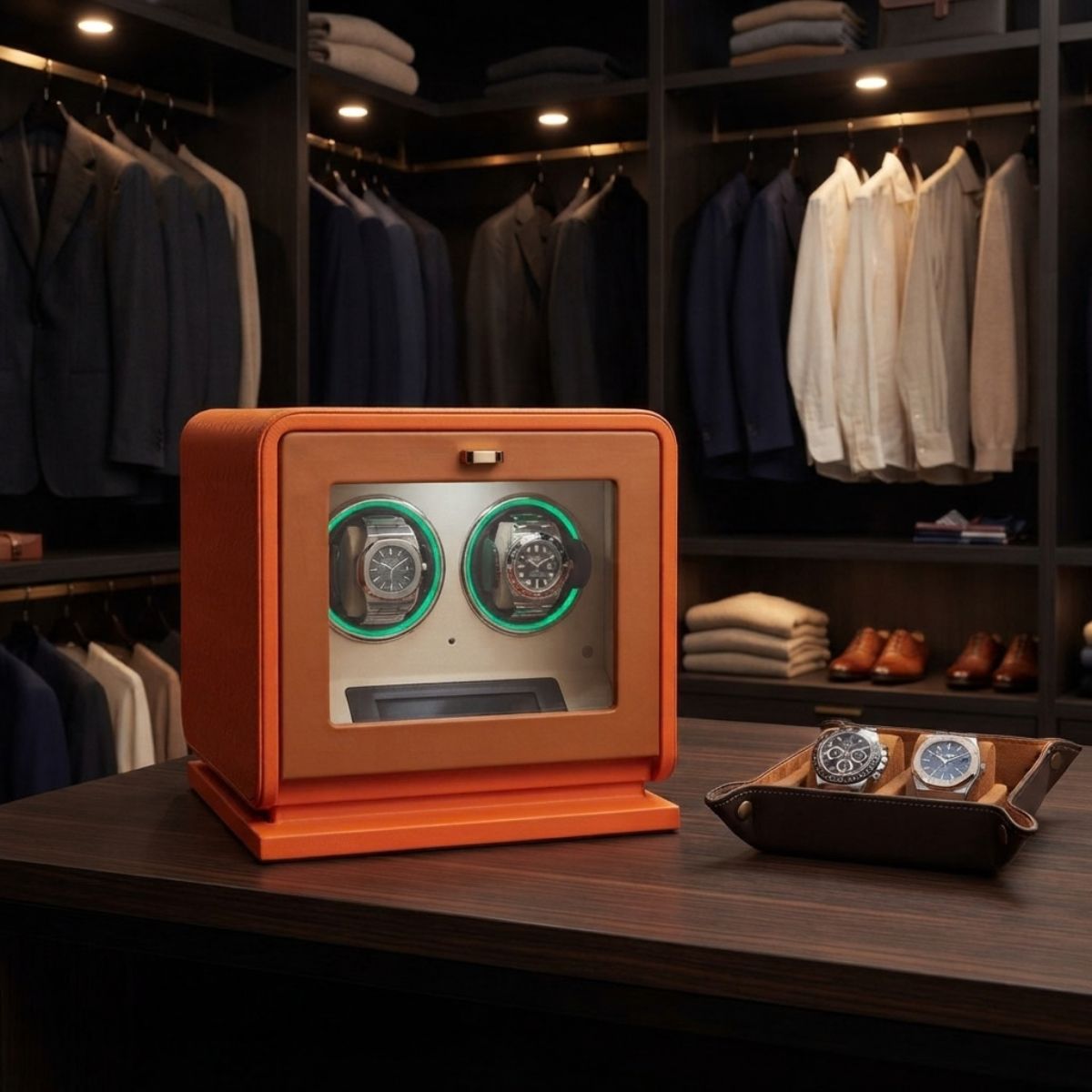 The Sovereign Amber Double Watch Winder Soft