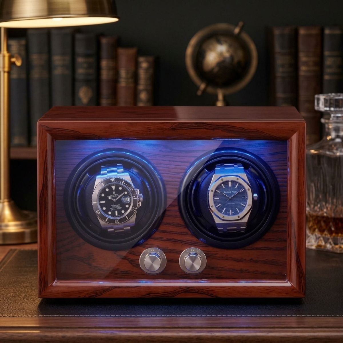 The Thornbury Oak Double Watch Winder Mdf