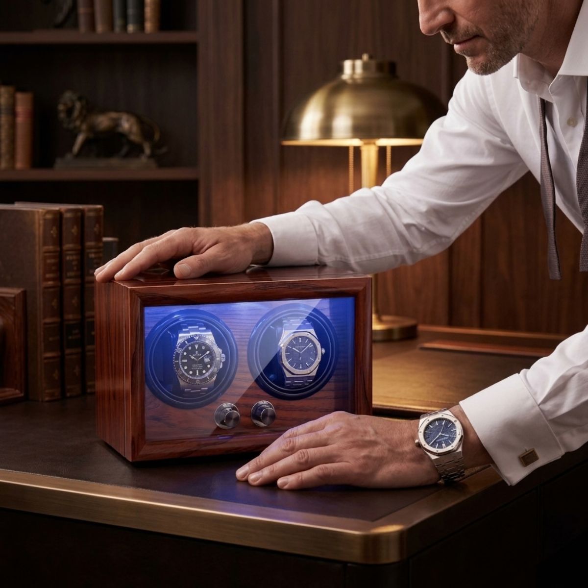 The Thornbury Oak Double Watch Winder Quality