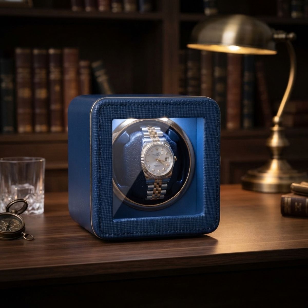 The Windsor Blue Watch Winder Lifestyle