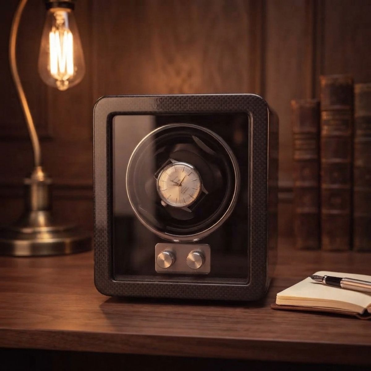 The Chronicle Cube Watch Winder Black Wood