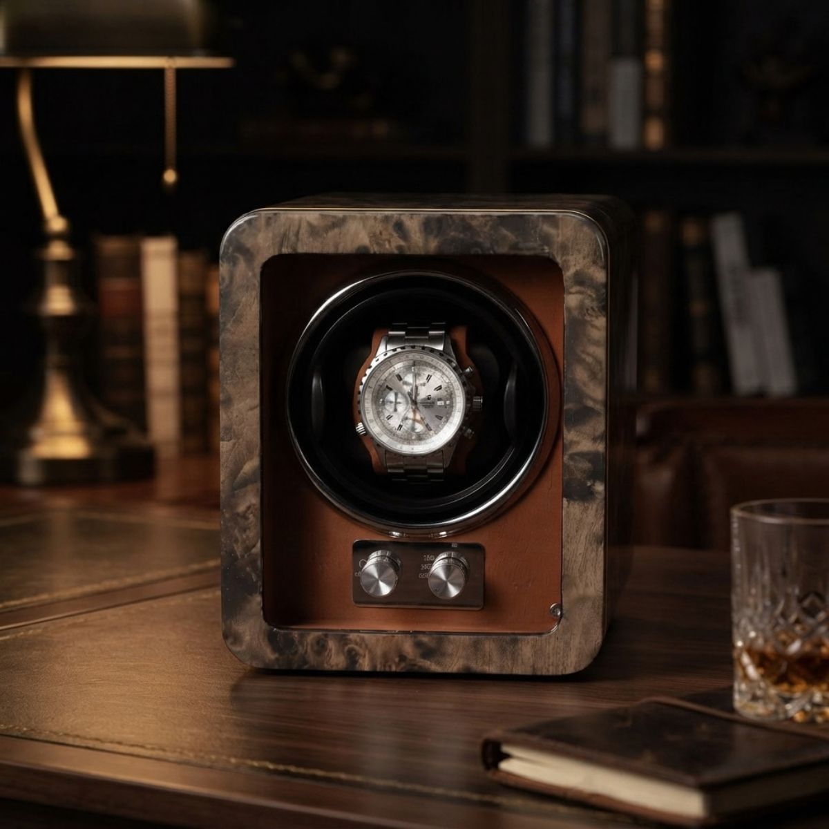 The Chronicle Watch Winder Orange Wood