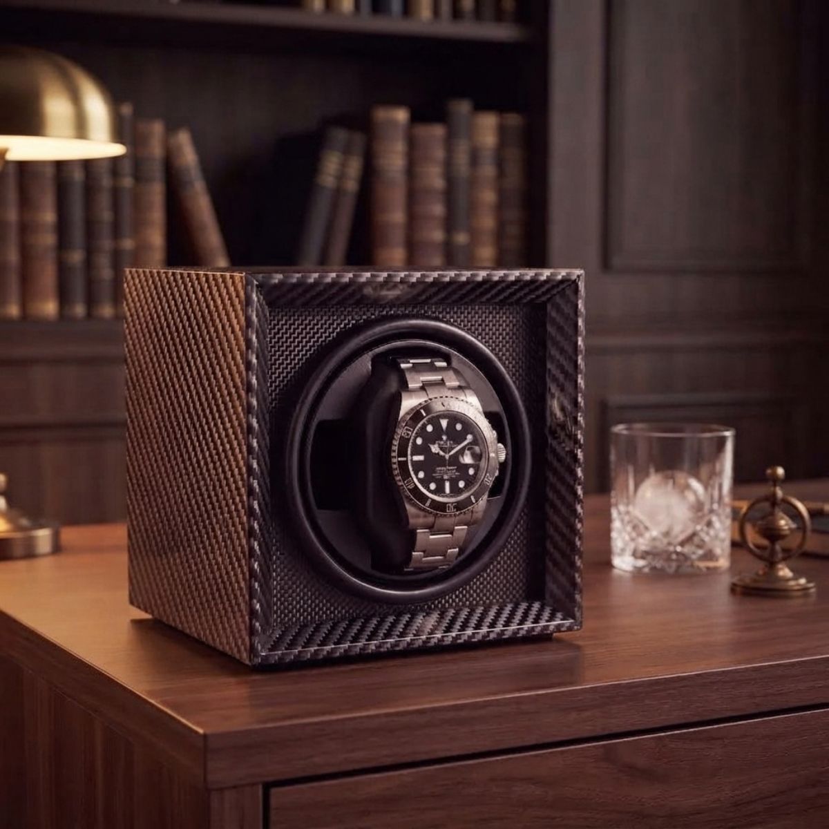 The Donington Carbon Watch Winder Black