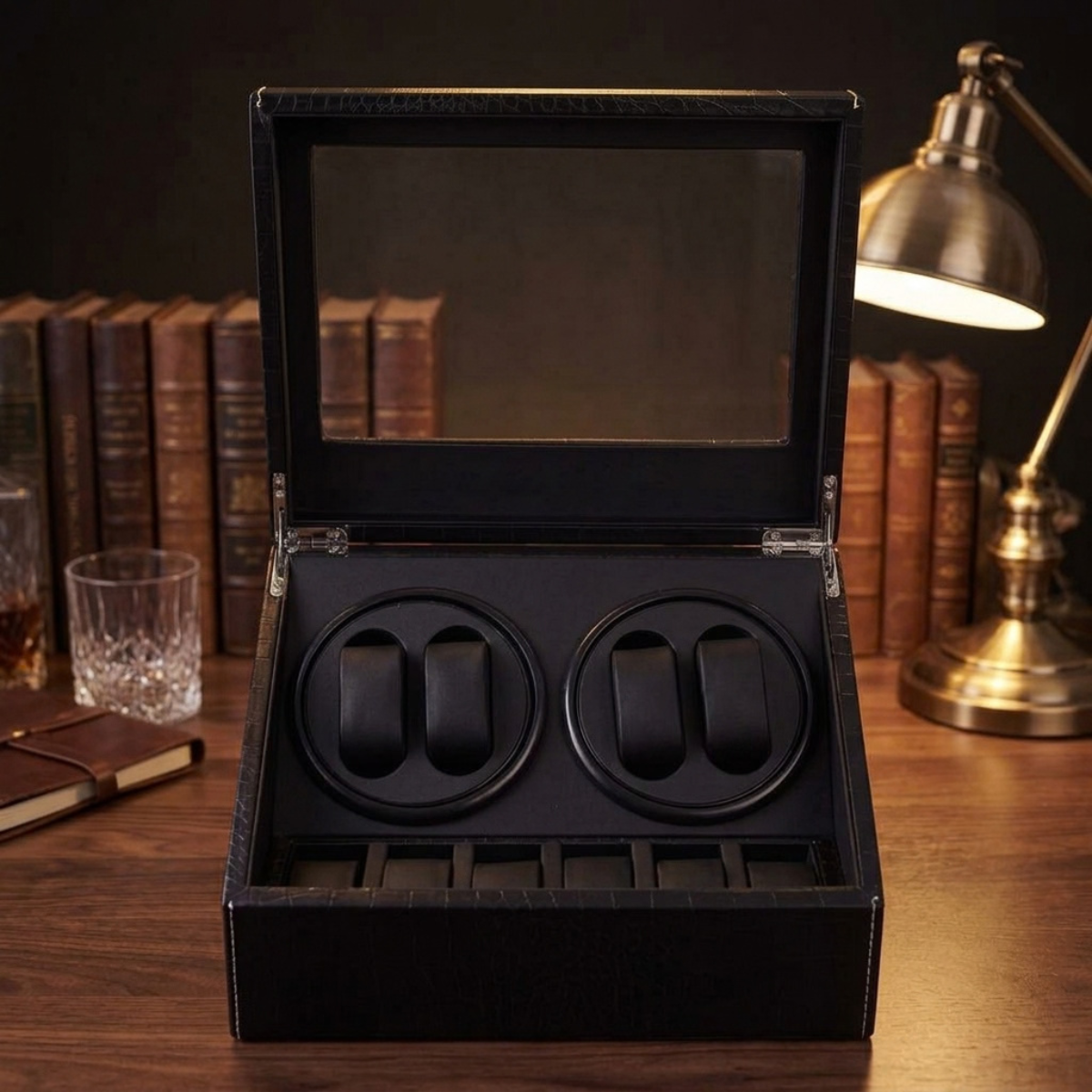 The Regency Case Watch Winder Open