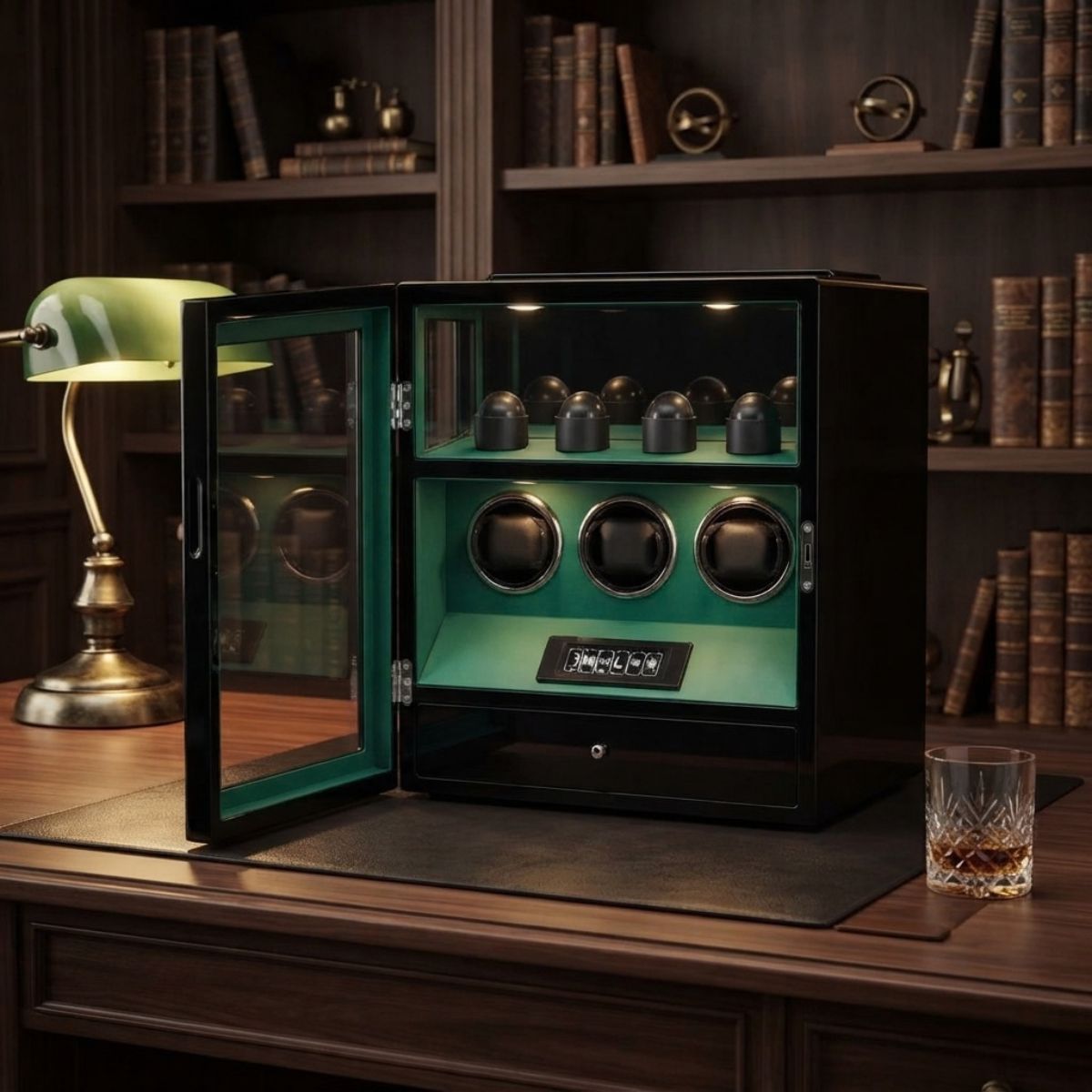 The Sentinel Green Watch Winder 3 Wood