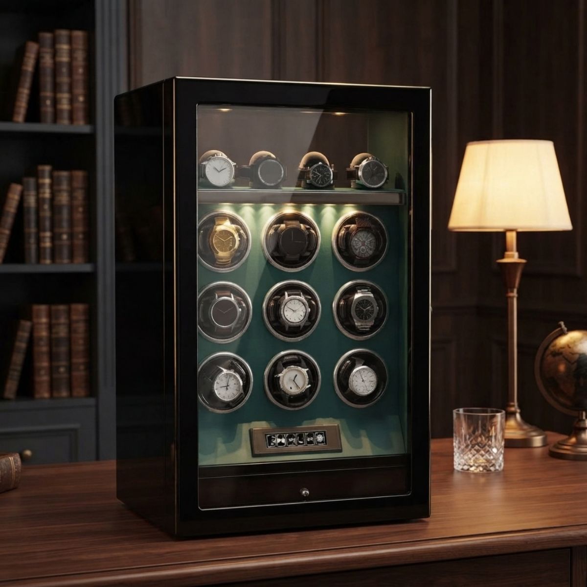 The Sentinel Green Watch Winder 9 Wood