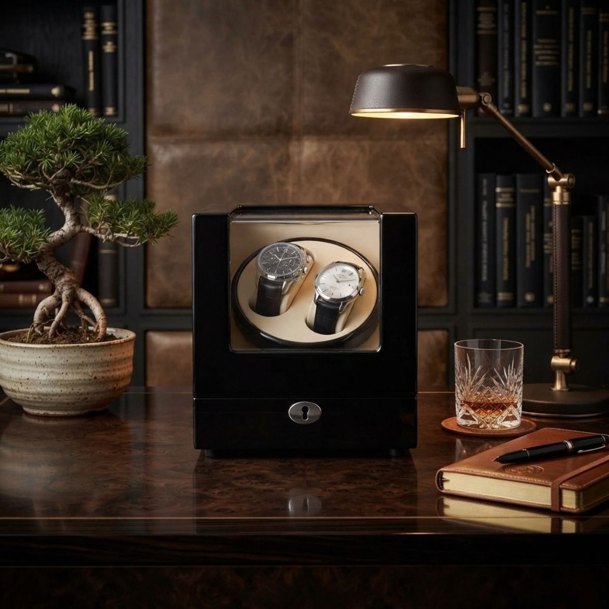 The Sherwood Double Watch Winder Wood
