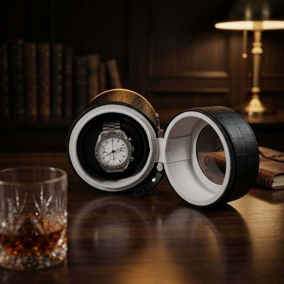 The Wayfarer Pocket Watch Winder Crocodile
